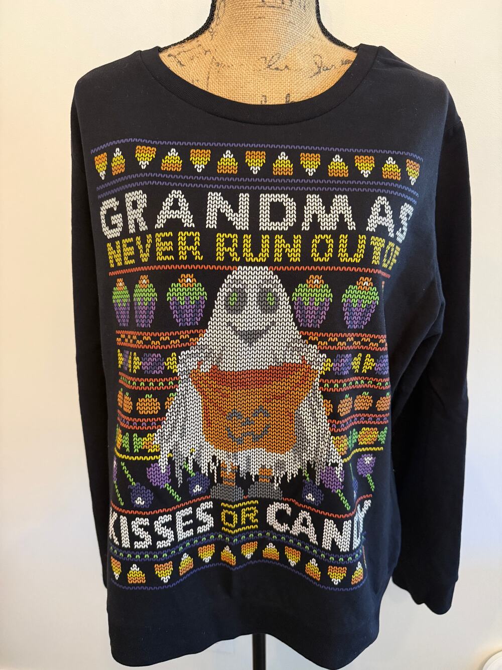 Grandma Never Runs Out of Kisses or Candy Sweater Size XL